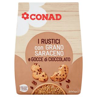 CONAD I Rustici con Grano Saraceno e Gocce di Cioccolato 500 g - 8003170072381