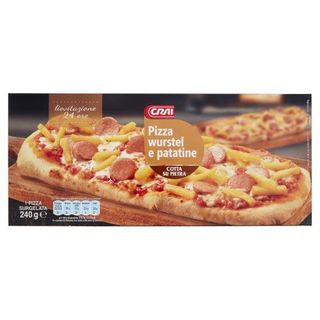 Crai Pizza wurstel e patatine 1 Pizza Surgelata 240 g