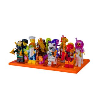 Podstawka pod 12 figurek kolekcjonerskich Lego Minifigures - pomarańczowa - Klockobus