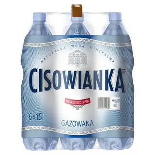 Cisowianka Naturalna woda mineralna gazowana niskosodowa 6 x 1,5 l