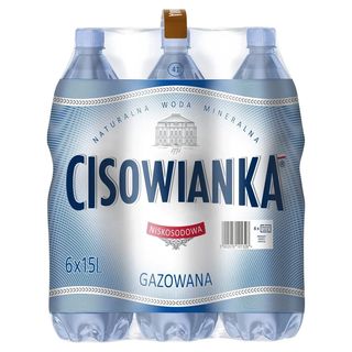 Cisowianka Naturalna woda mineralna gazowana niskosodowa 6 x 1,5 l
