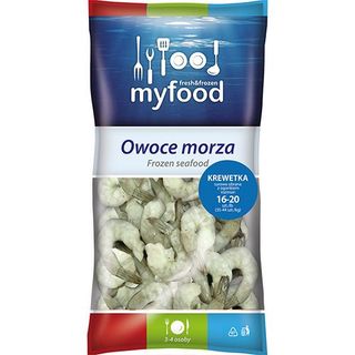 Myfood Krewetki 16-20 szt., surowe obrane z ogonkiem 400 g