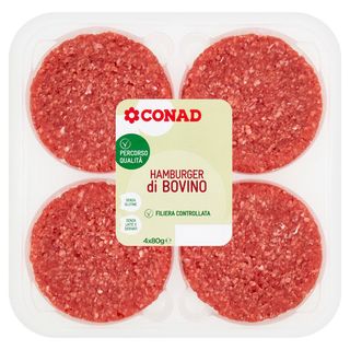 CONAD Percorso Qualità Hamburger di Bovino 4 x 80 g - 8003170094482