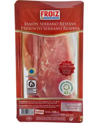 Presunto serrano Reserva Froiz fatias finas 120 g