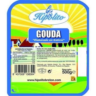 Queso Gouda Hipolito, Lonchas, Bandeja 500 Gr. (24073900)