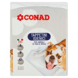 CONAD Tappetini Igienici per Animali di Taglia Media 60x90 cm 10 pezzi - 8003170065116