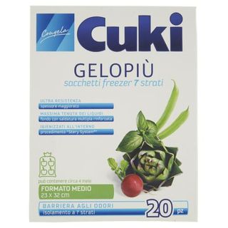 Cuki Congela Gelopiù Sacchetti Freezer 7 Strati Formato Medio 23 X 32 Cm 20 Pz - 022756
