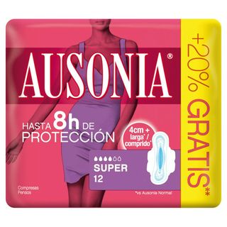 Compresas Con Alas Super - Ausonia - 12 Uds (216906)