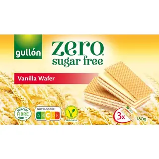 Gullón Wafers de Baunilha Vegetarianas sem Açúcar Pack 3 embalagem 180 g - 20722703350