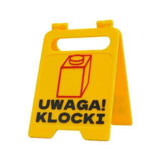 Znak UWAGA! KLOCKI - pomysł NA PREZENT dla FANA KLOCKÓW - Klockobus