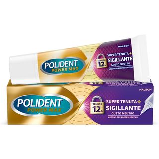Polident Power Max, Super Tenuta + Sigillante, Adesivo per Protesi Dentale, Tenuta Giornaliera 40 g
