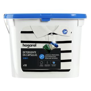 Detergente Cápsula 3 En 1 Hogarel 18 Lavados (285729)