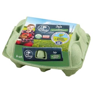Carrefour Targ Świeżości Jaja z chowu na wolnym wybiegu 6 sztuk