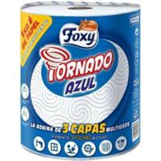 Papel De Cocina 3 Capas Foxy Tornado Azul Paquete 1=15 Rollos (14335889)