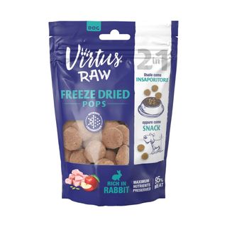 Virtus dog raw snack insaporitore freeze dried pops 30g coniglio
