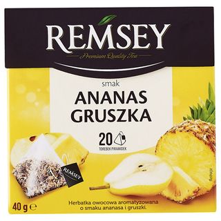 Herbata owocowa piramidki Remsey, 20 torebek: ananas-gruszka