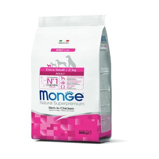 Monge natural superpremium adult extra small con pollo 800g