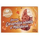 Carrefour Sensation Stecco Caramello salato e Mandorle 4 x 65 g