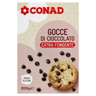CONAD Gocce di Cioccolato Extra Fondente 200 g - 8003170051843