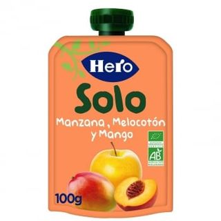 Hero Solo Bolsita de Manzana, Melocotón y Plátano Desde 4 Meses Eco 100 G