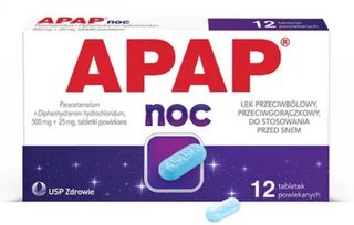 Apap Noc 500 mg + 25 mg 12 tabletek