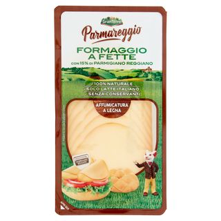 Parmareggio Formaggio a Fette con 15% di Parmigiano Reggiano Affumicatura a Legna 120 g