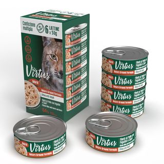 Virtus cat natural multipack 6x50g pollo con fegatini