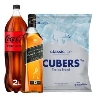 Pack Johnnie Walker Black + Coca-Cola Zero + Hielo
