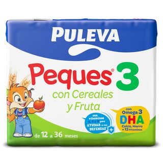 Bebida Láctea Infantil De Crecimiento Con Cereales Y Fruta Peques 3 Puleva 3 X 200 Ml