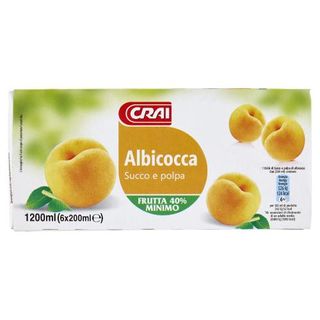 Crai Albicocca Succo e polpa 6 x 200 ml