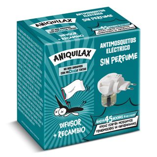 Insecticida Eléctrico Antimosquitos Difusor + Recambio Aniquilax De Dia Caja 1 Unidad