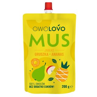 Owolovo Mus jabłko-gruszka-ananas, 200 g