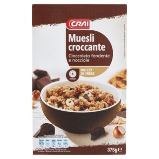 Crai Muesli croccante Cioccolato fondente e nocciole 375 g