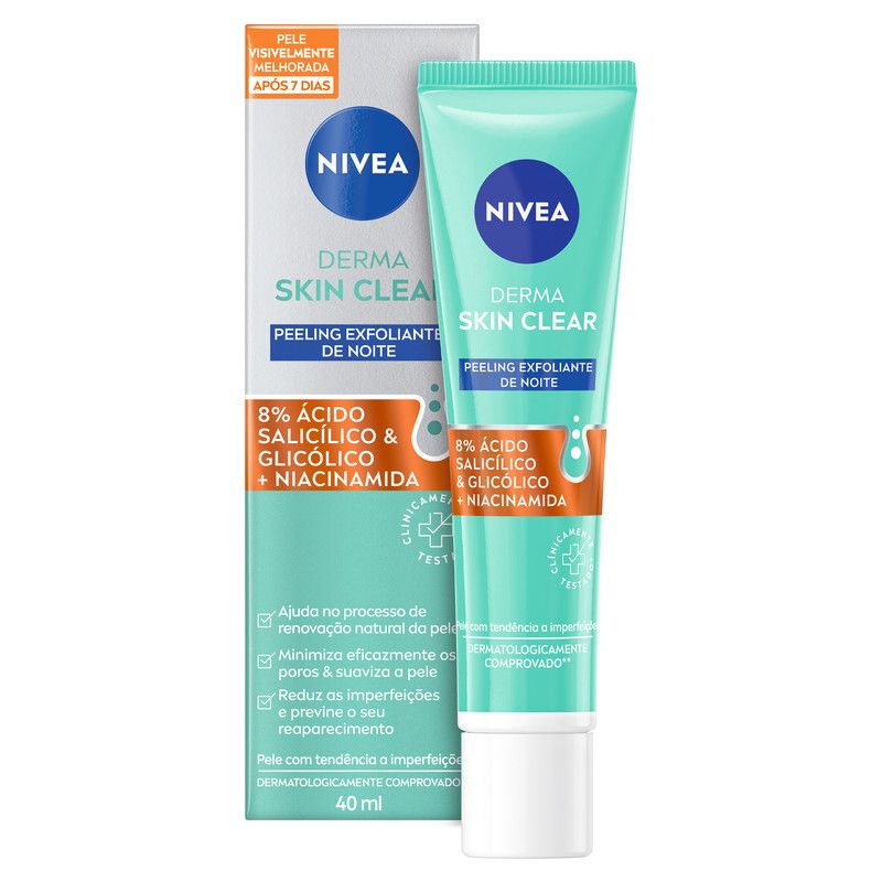 Nivea Derma Peeling Exfoliante Noite Rosto Anti-Imperfeições 40ml