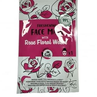 Mascarilla Facial Con Agua Floral De Rosa Soft Carrefour 1 Ud.