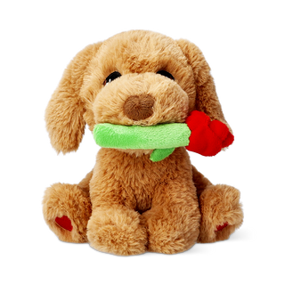 Cane di peluche - Con rosa, 18 cm - 3068074