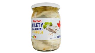 Auchan - Filety śledziowe bez skóry marynowane z cebulą - 380 g
