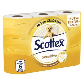 SCOTTEX Papel Higiénico Sensitive, Pk-6