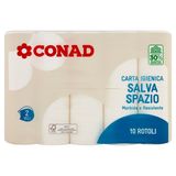 CONAD Carta Igienica Salva Spazio 2 Veli 10 Rotoli - 8003170013544