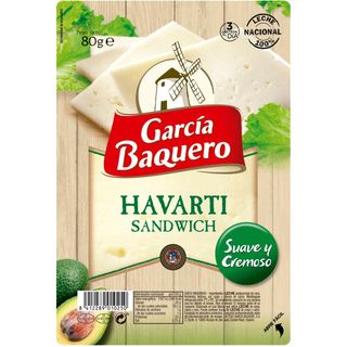 Queso Havarti García Baquero, Lonchas, Bandeja 80 Gr. (23105760)