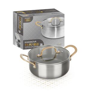 Casseruola 20 cm triplo strato Tri-Ply - Gold con coperchio