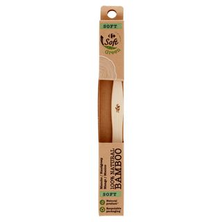 Carrefour Soft Green Spazzolino da denti Morbido Manico 100% Natural Bamboo