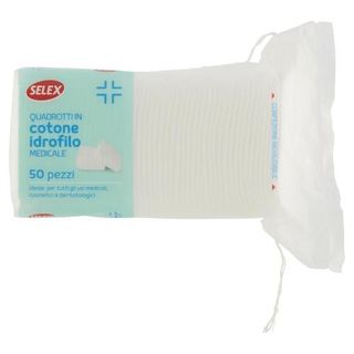 Selex Quadrotti in Cotone Idrofilo Medicale 50 pezzi