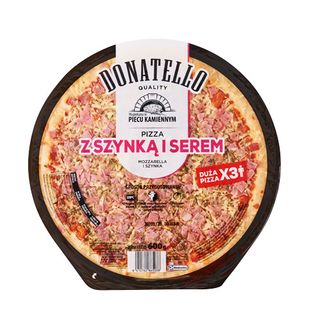 Donatello Pizza z szynką i serem, 600 g