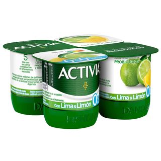 Bífidus Desnatado con Trocitos de Lima y Limón Danone 4 X 120 G.