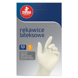 Zosia Samosia Rękawice lateksowe, rozmiar S, 50 szt.