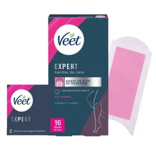 Veet Expert Bandas de Cera Fría Depilatoria Piernas y Cuerpo 16U