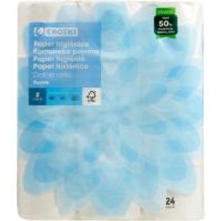 Papel Higiénico Suave Doble Rollo Eroski, Paquete 24 Rollos (8713570)