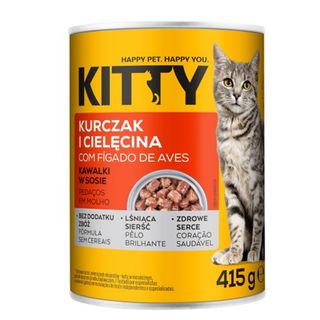 Kitty Karma dla kota w puszce, z kurczakiem i cielęciną, 415 g