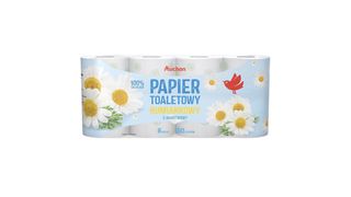 Auchan - Papier toaletowy rumiankowy 3 warstwowy - 8 rolek